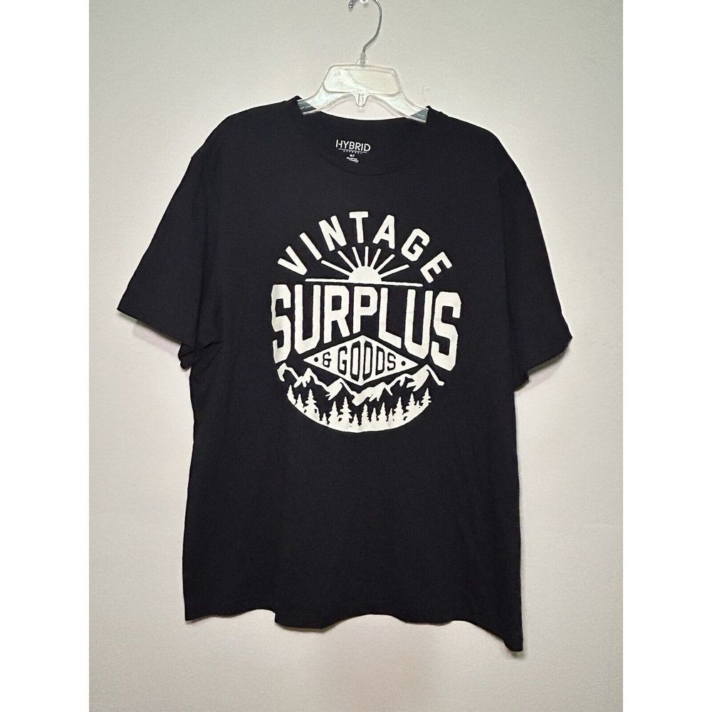 Hybrid Apparel Black Vintage Surplus Goods Crew‎ Neck T-Shirt, Size XL Tall NEW
